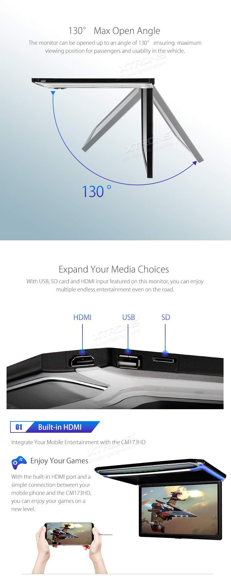 Amazon.co.jp: （CM173HD＋DWH005）XTRONS 最新 17.3インチ 大